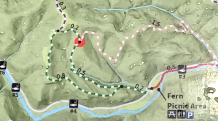 Fern Creek Trail Map- The Hocking Hills in Southern Ohio.