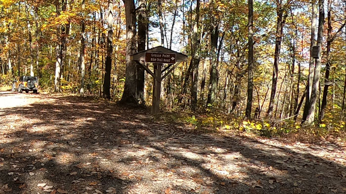 Trailhead for:Grouse Point, Copperhead Trail, Bobcat Trail, Wildcat Trail 