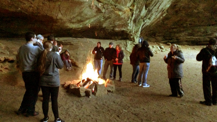 Sweetheart's Hike in February at Hocking Hills State Park.