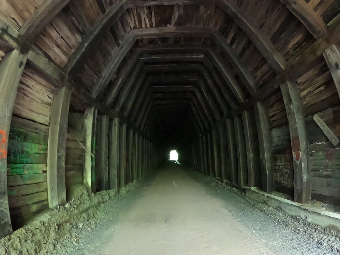 Kings Station and the nearby tunnel are  along the Athens and Vinton County Rail-Trail in the Hocking Hills Region of Ohio.