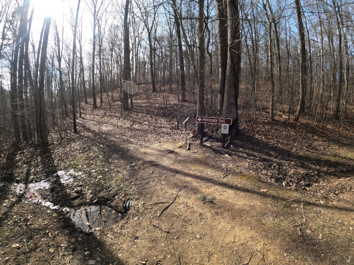 Lake Hope State Park Peninsula Trail in The Hocking Hills of Ohio.