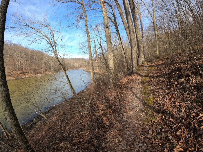 Lake Hope State Park Peninsula Trail in The Hocking Hills of Ohio.